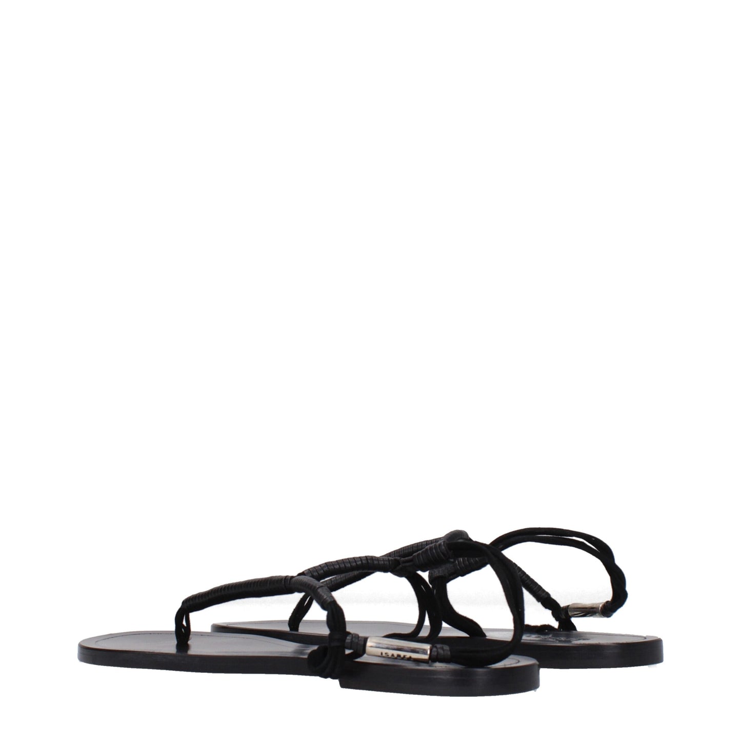 Isabel Marant Black Leather Flip-Flop Sandal