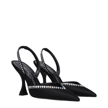 Stuart Weitzman Black Satin Sandal