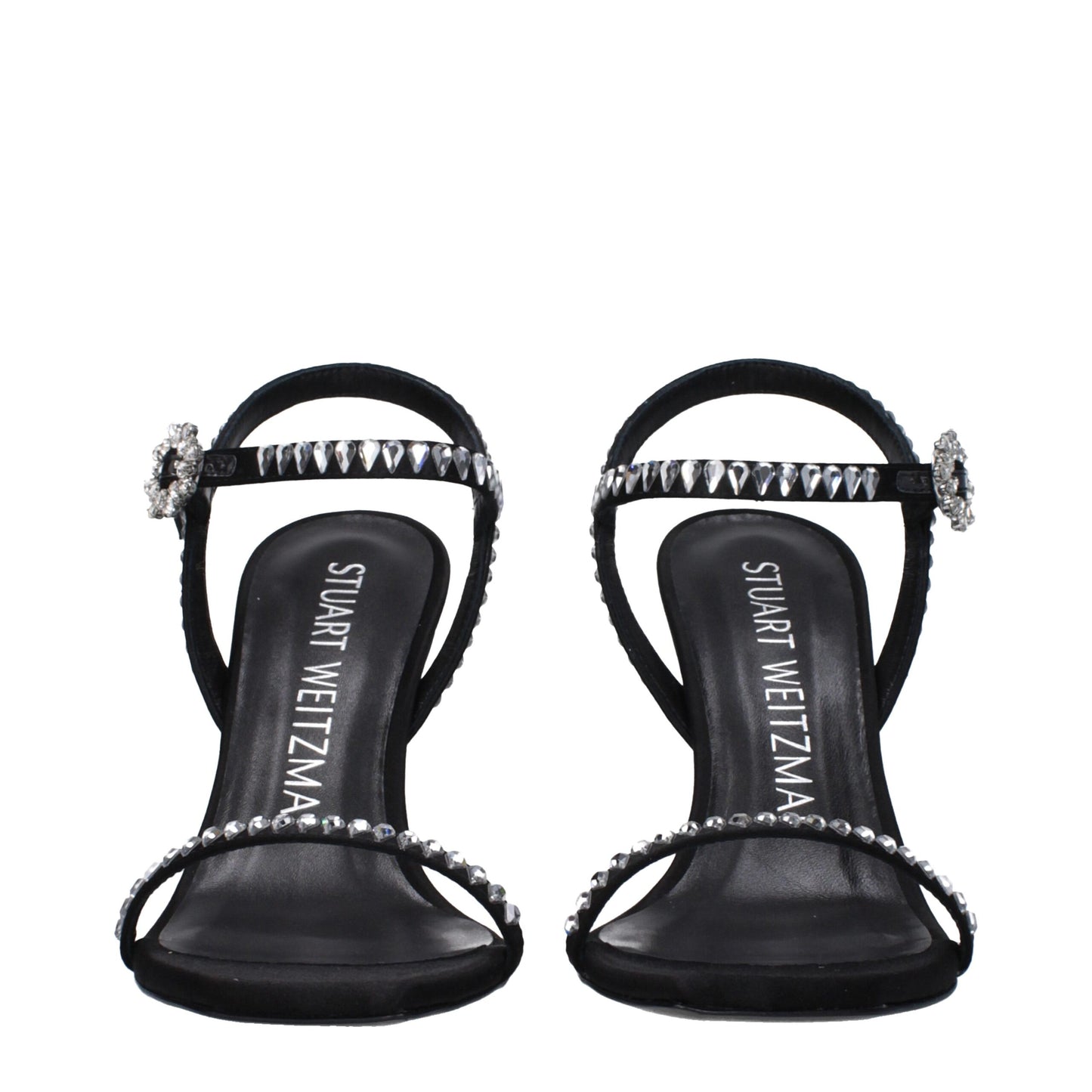 Stuart Weitzman Black Satin Sandal