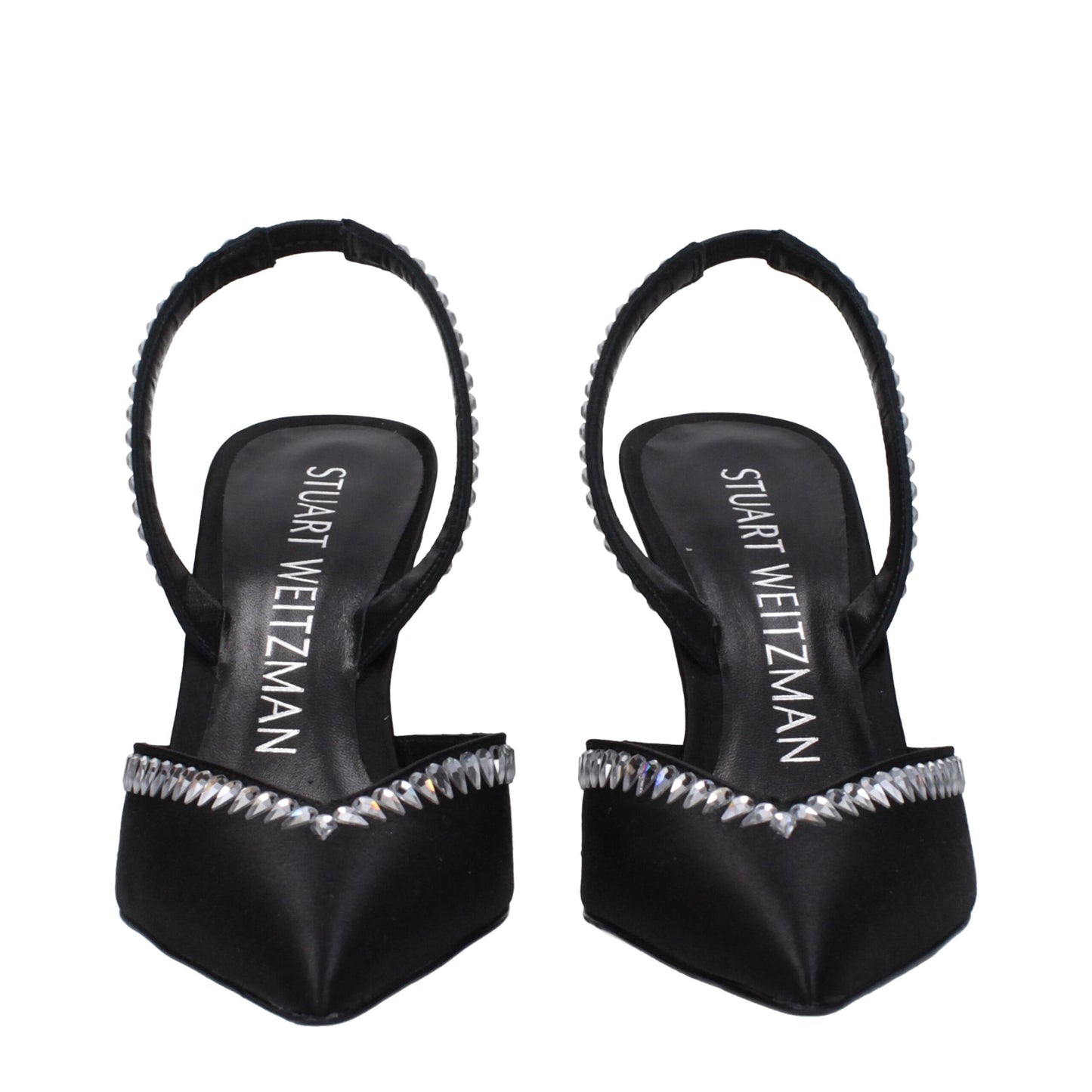 Stuart Weitzman Black Satin Sandal