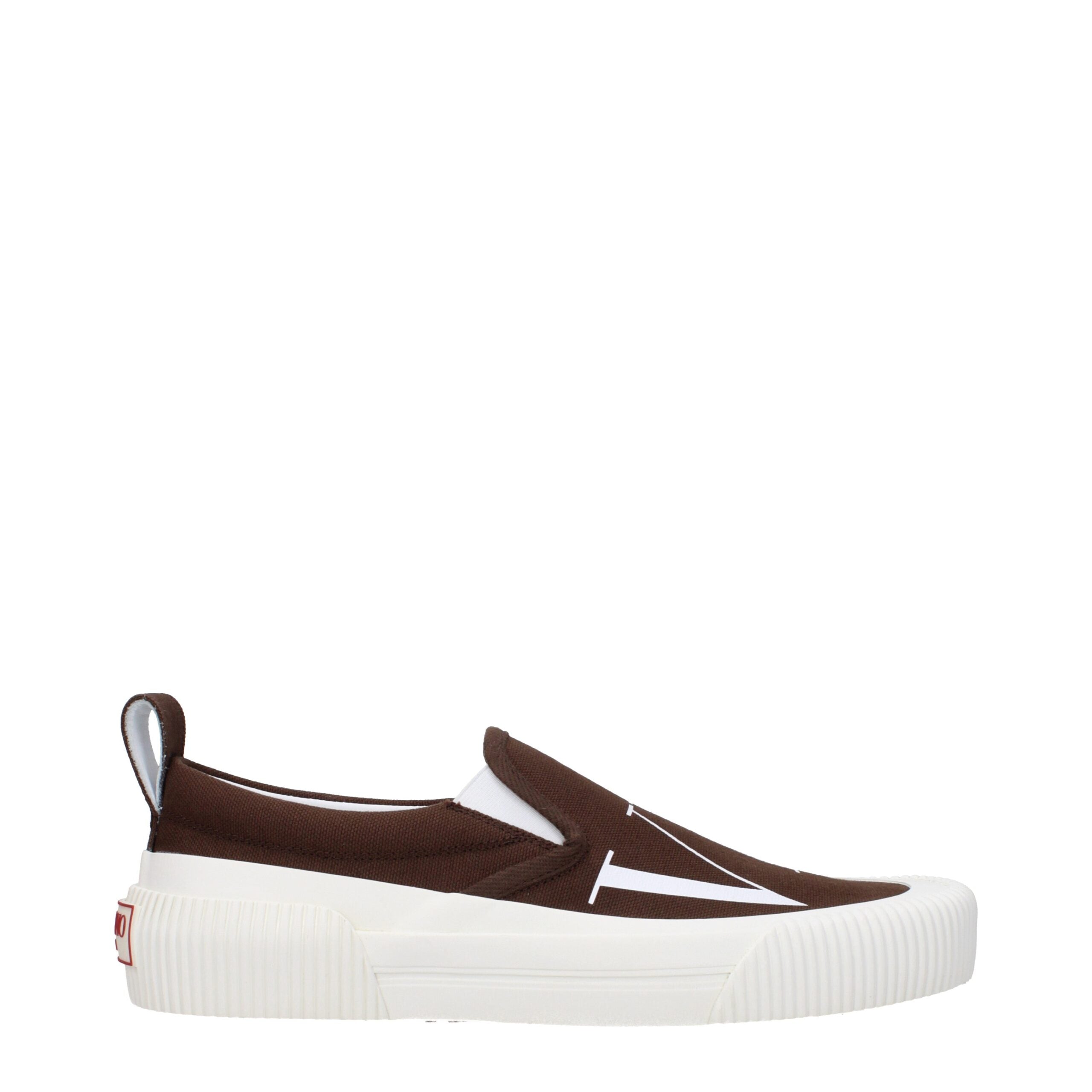 Valentino Garavani Brown Fabric Slip-On Loafer