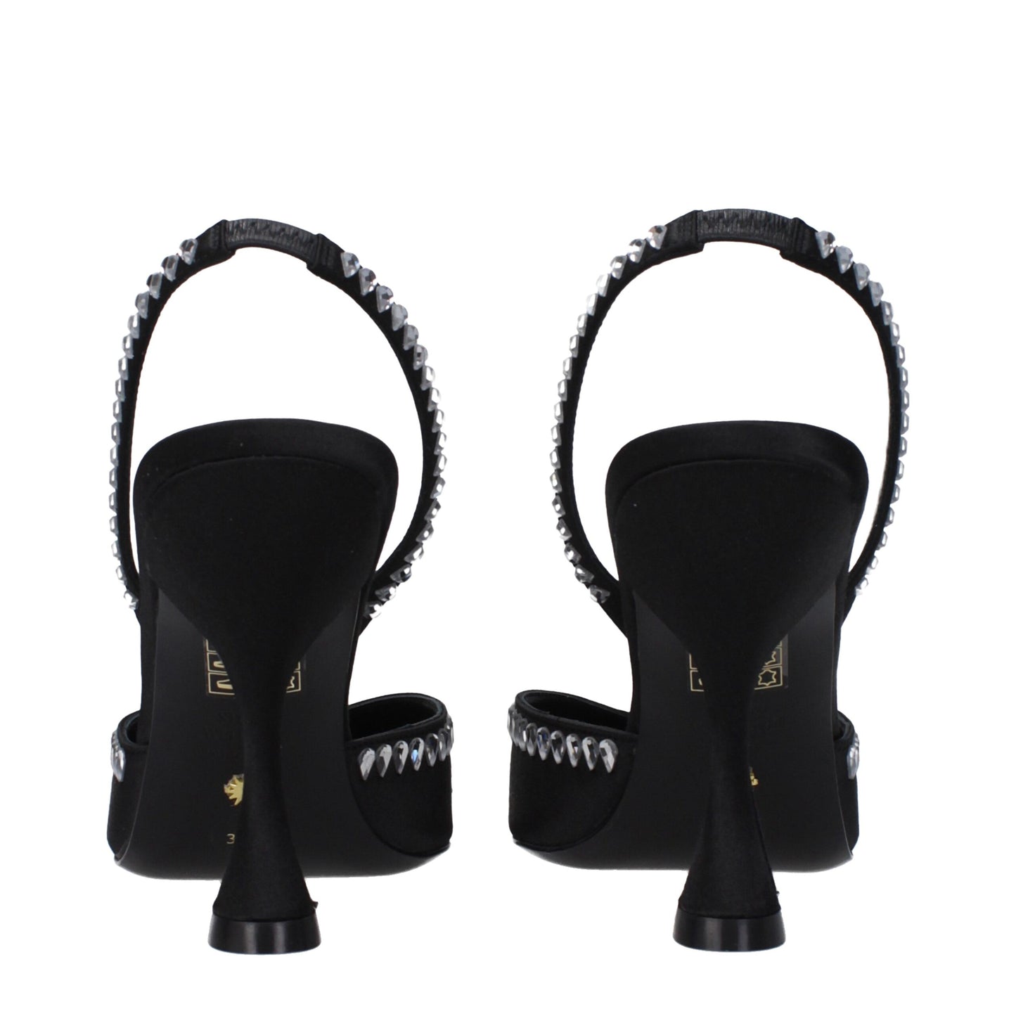 Stuart Weitzman Black Satin Sandal