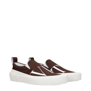 Valentino Garavani Brown Fabric Slip-On Loafer