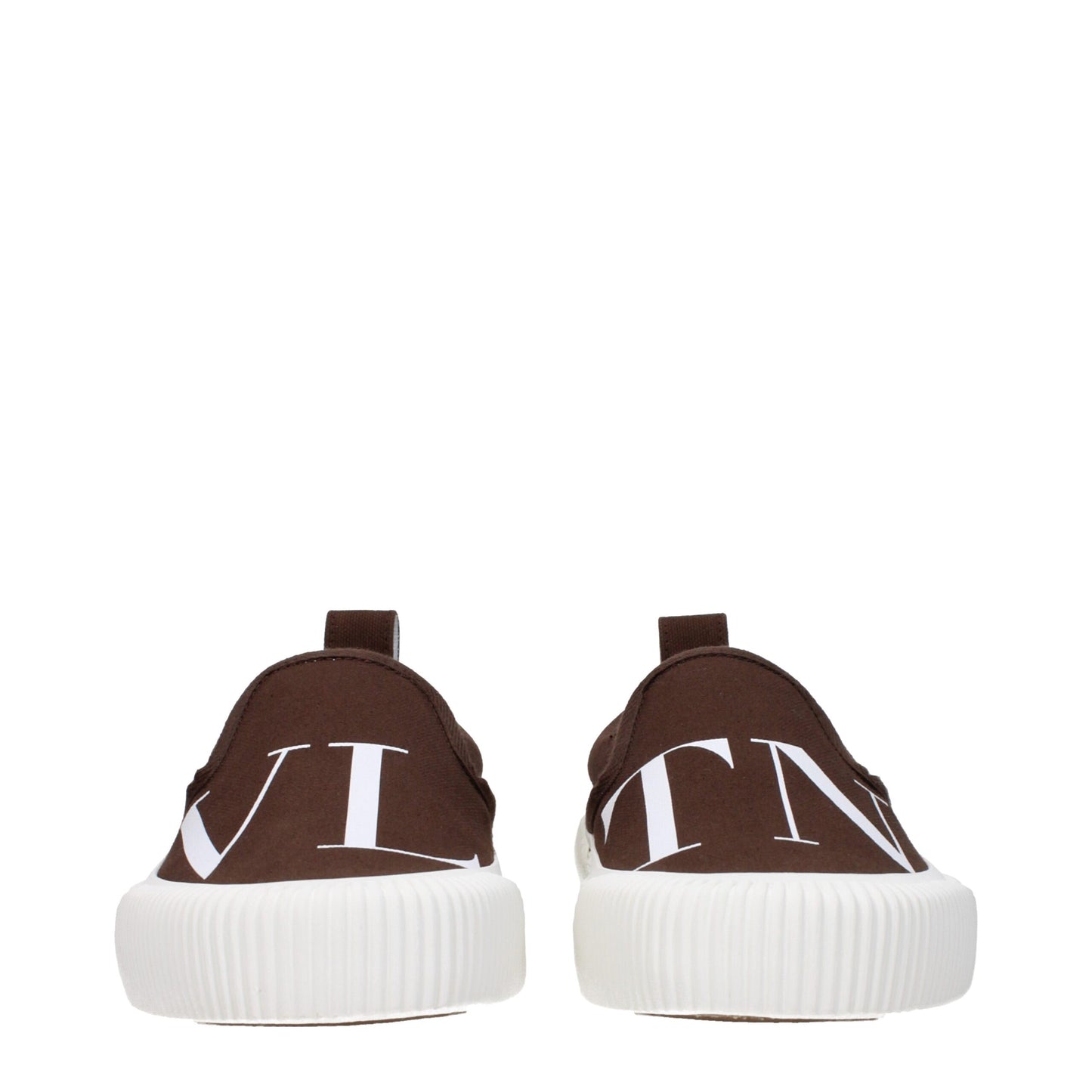 Valentino Garavani Brown Fabric Slip-On Loafer