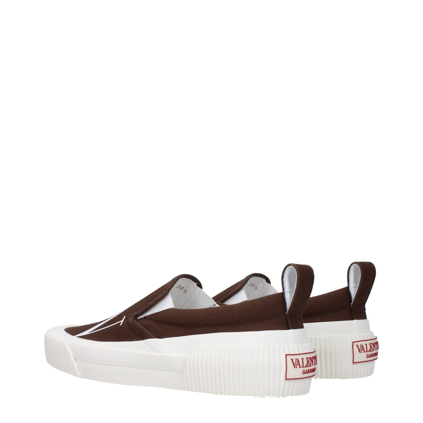 Valentino Garavani Brown Fabric Slip-On Loafer