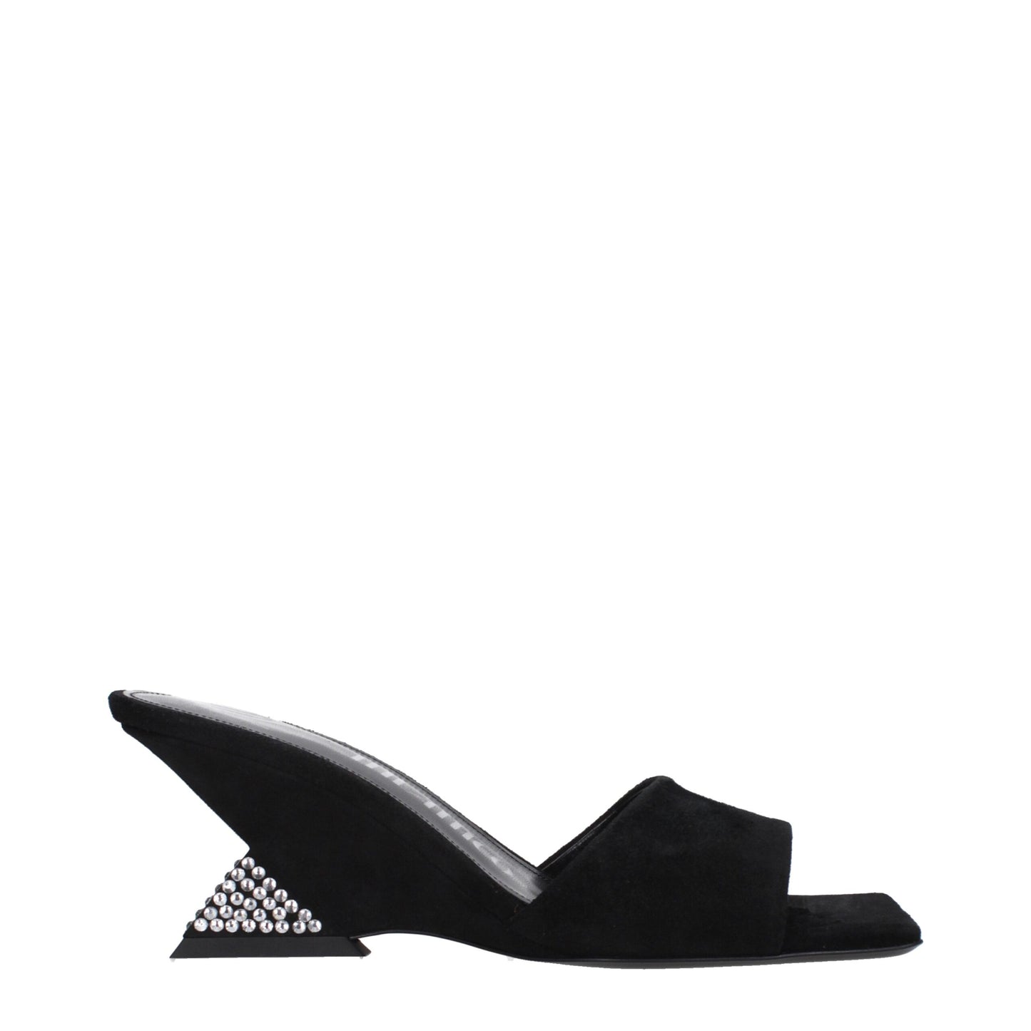 The Attico Black Leather Sandal