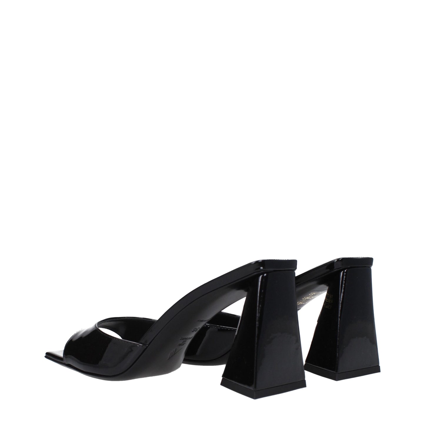The Attico Black Leather Sandal