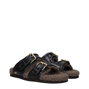 Valentino Garavani Black Leather Slipper