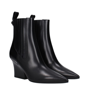 Valentino Garavani Black Leather Ankle