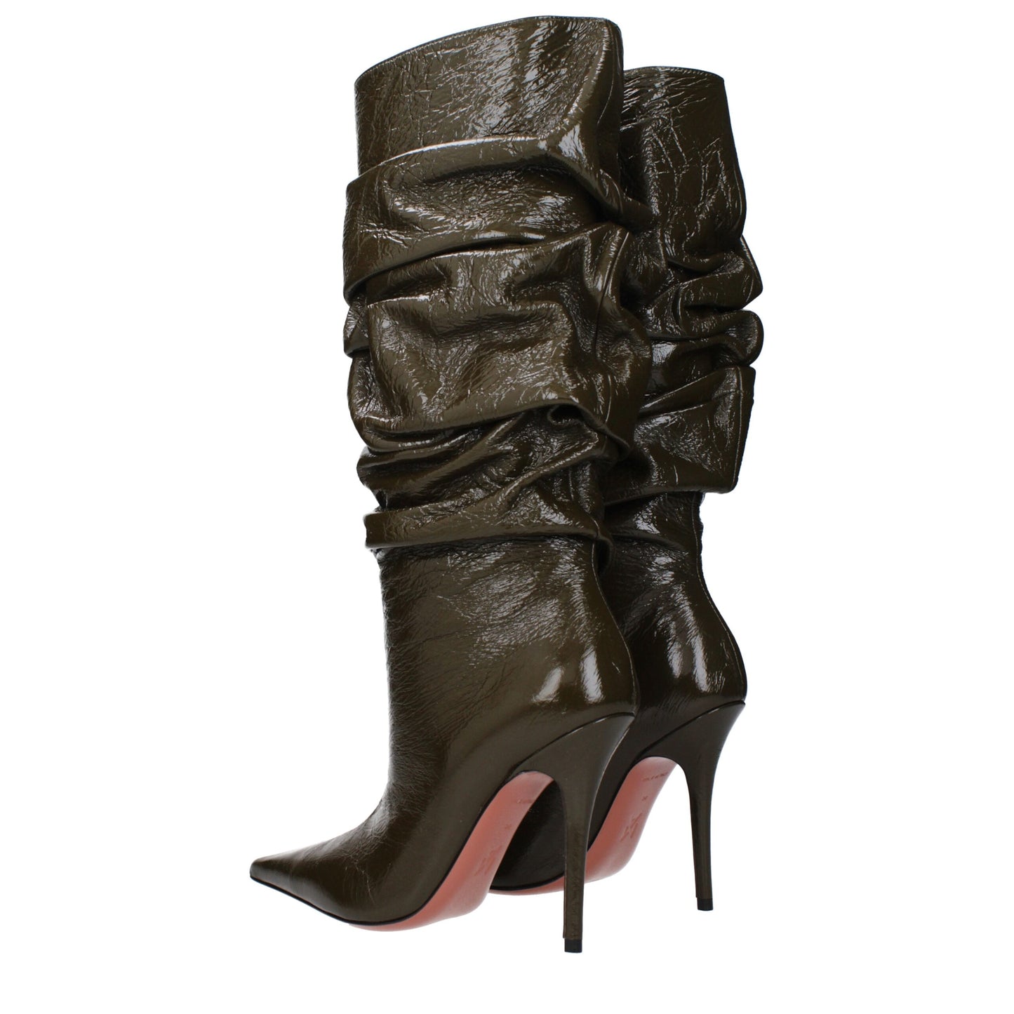 Amina Muaddi Green Leather Boot