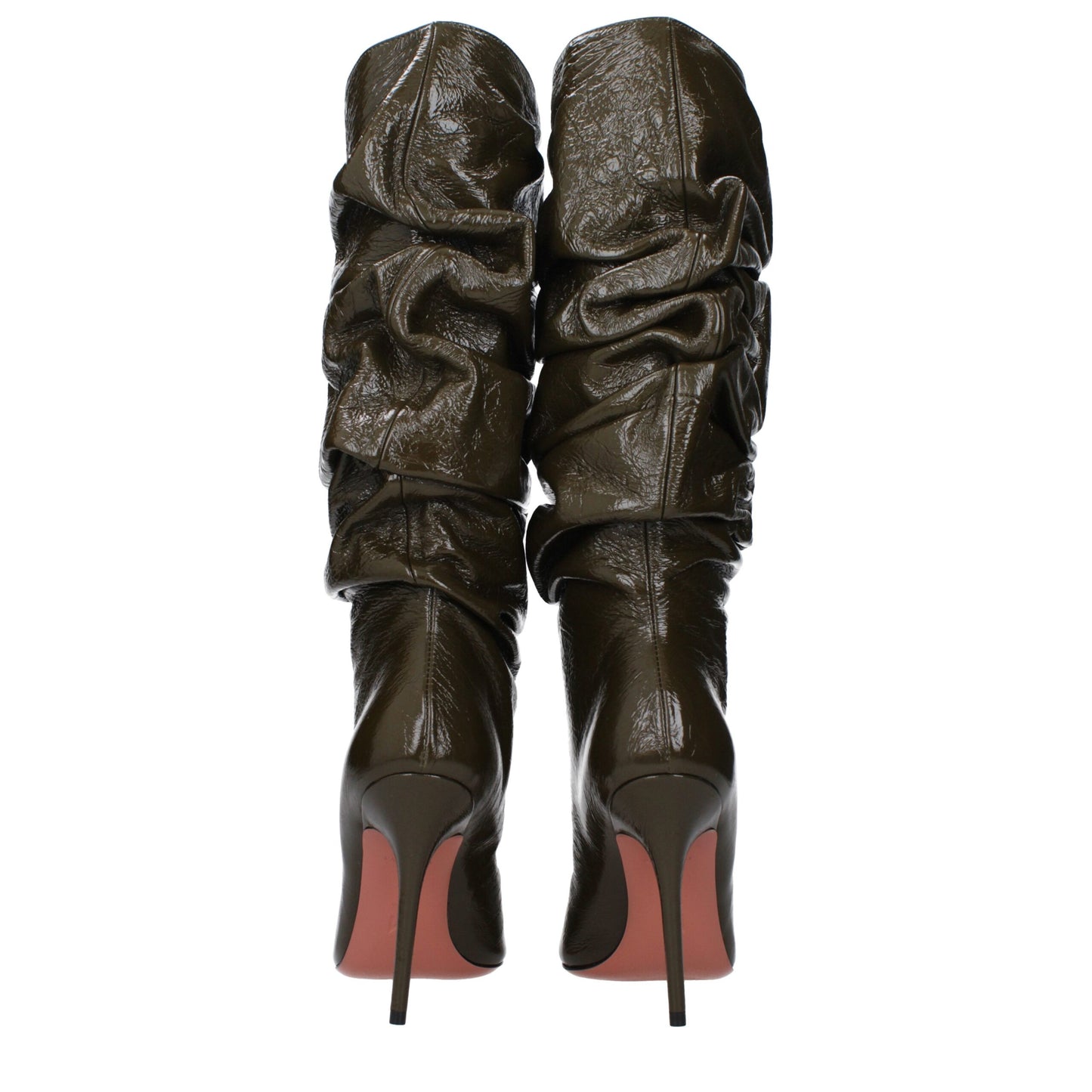 Amina Muaddi Green Leather Boot