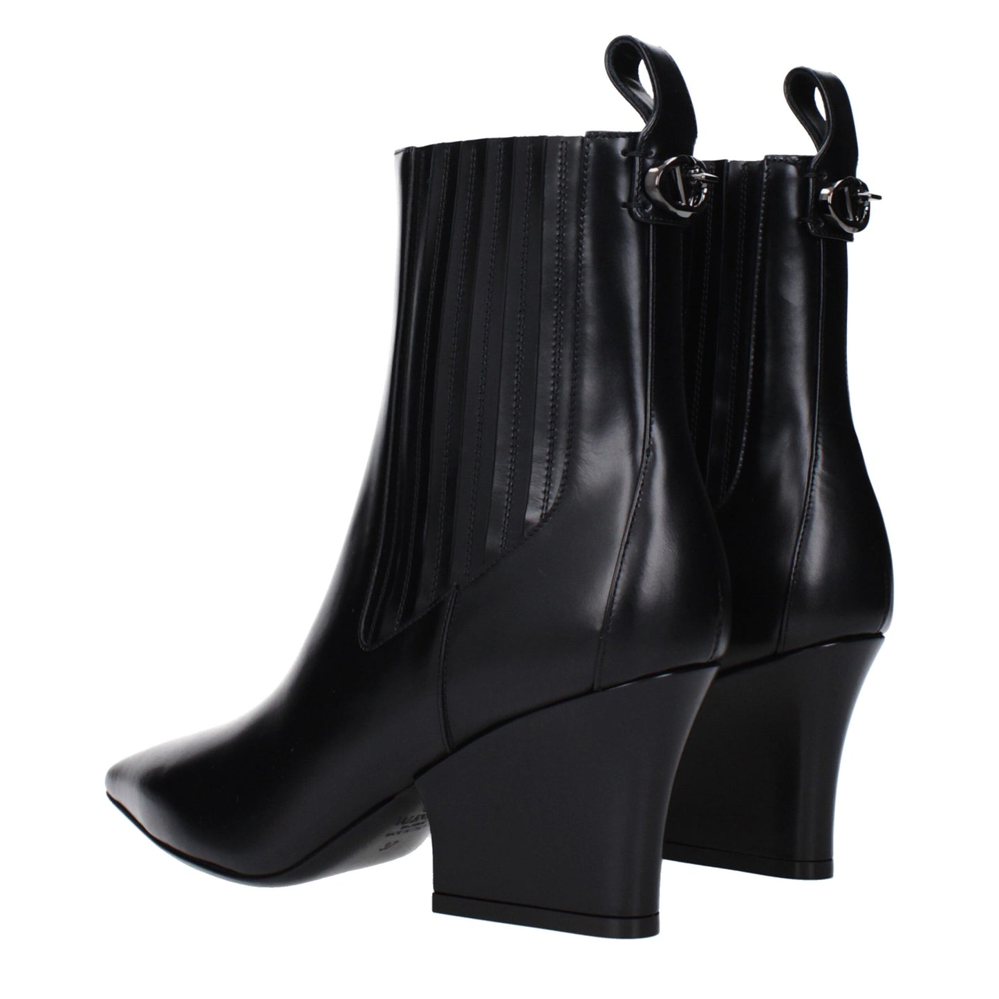 Valentino Garavani Black Leather Ankle