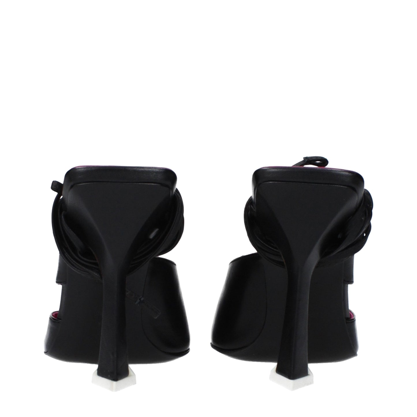 The Attico Black Leather Sandal