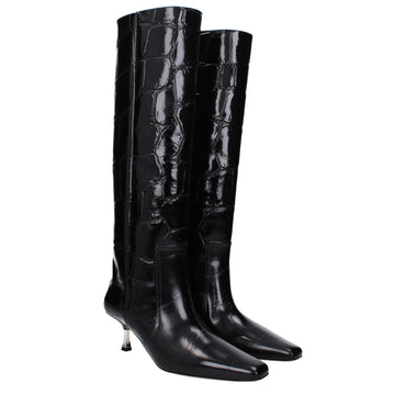 Paris Texas Black Leather Boot