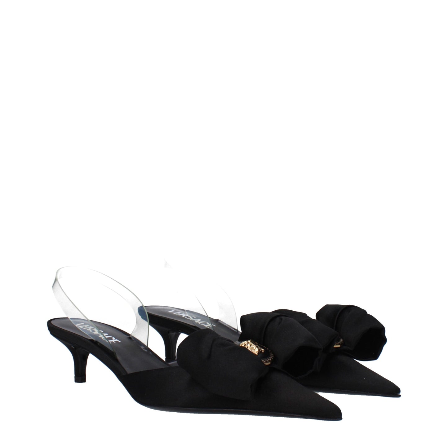 Versace Black Satin Sandal