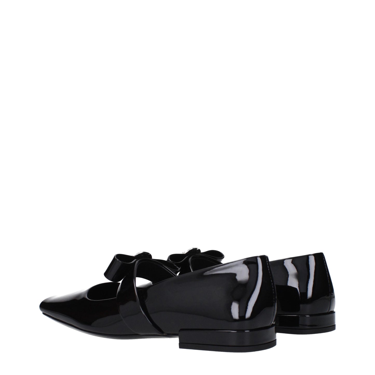Versace Black Leather Ballet Flat