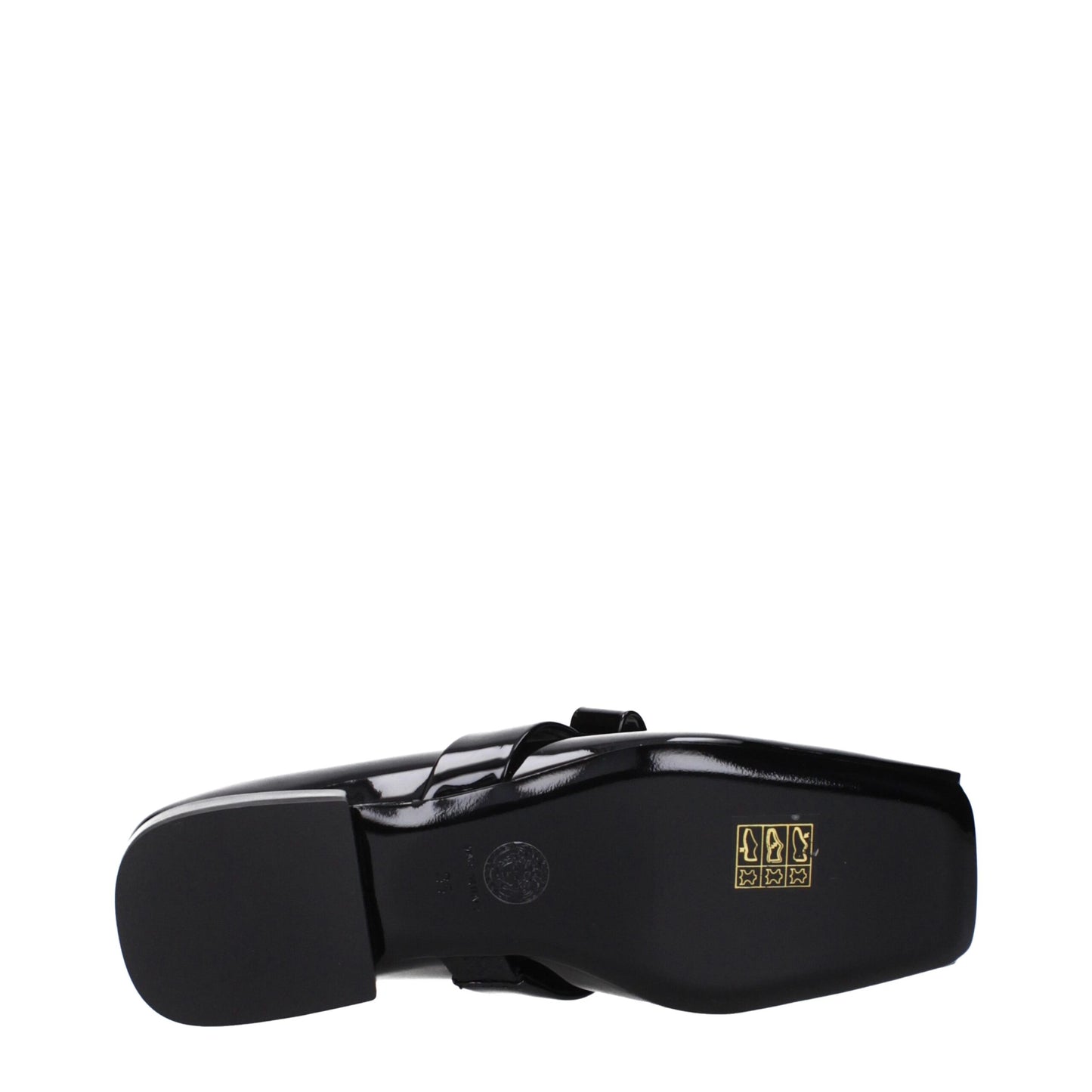 Versace Black Leather Ballet Flat