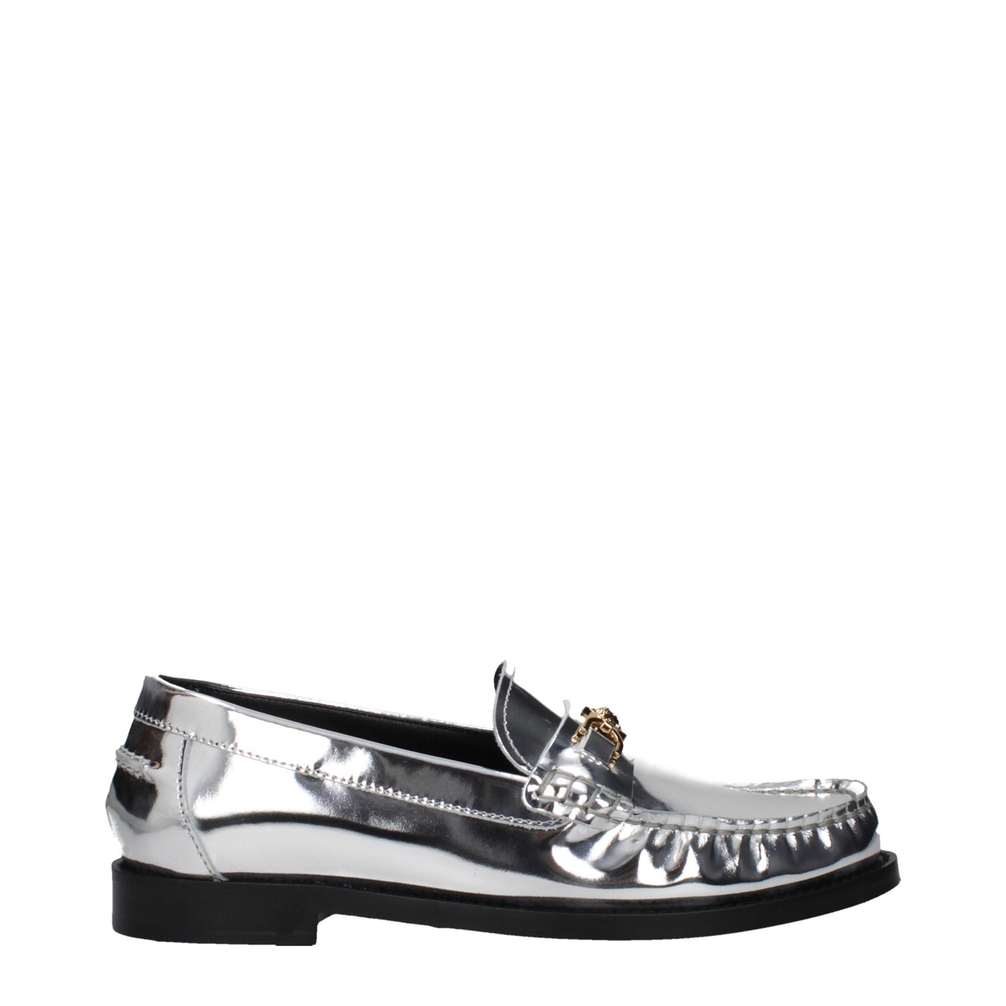 Versace Gray Leather Loafer