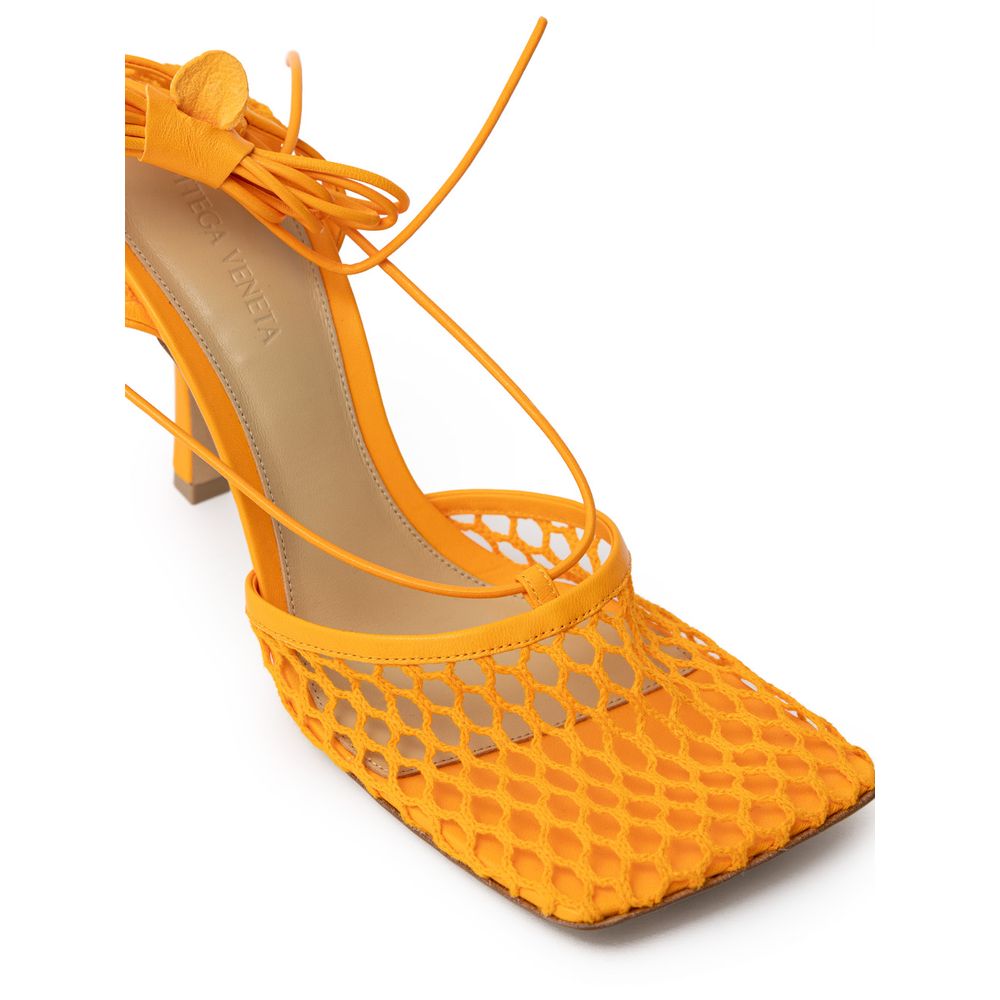 Bottega Veneta Orange Fabric And Leather Sandal