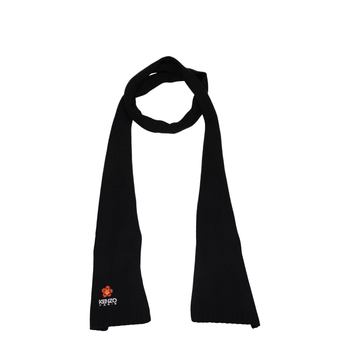 Kenzo Black Wool Scarves