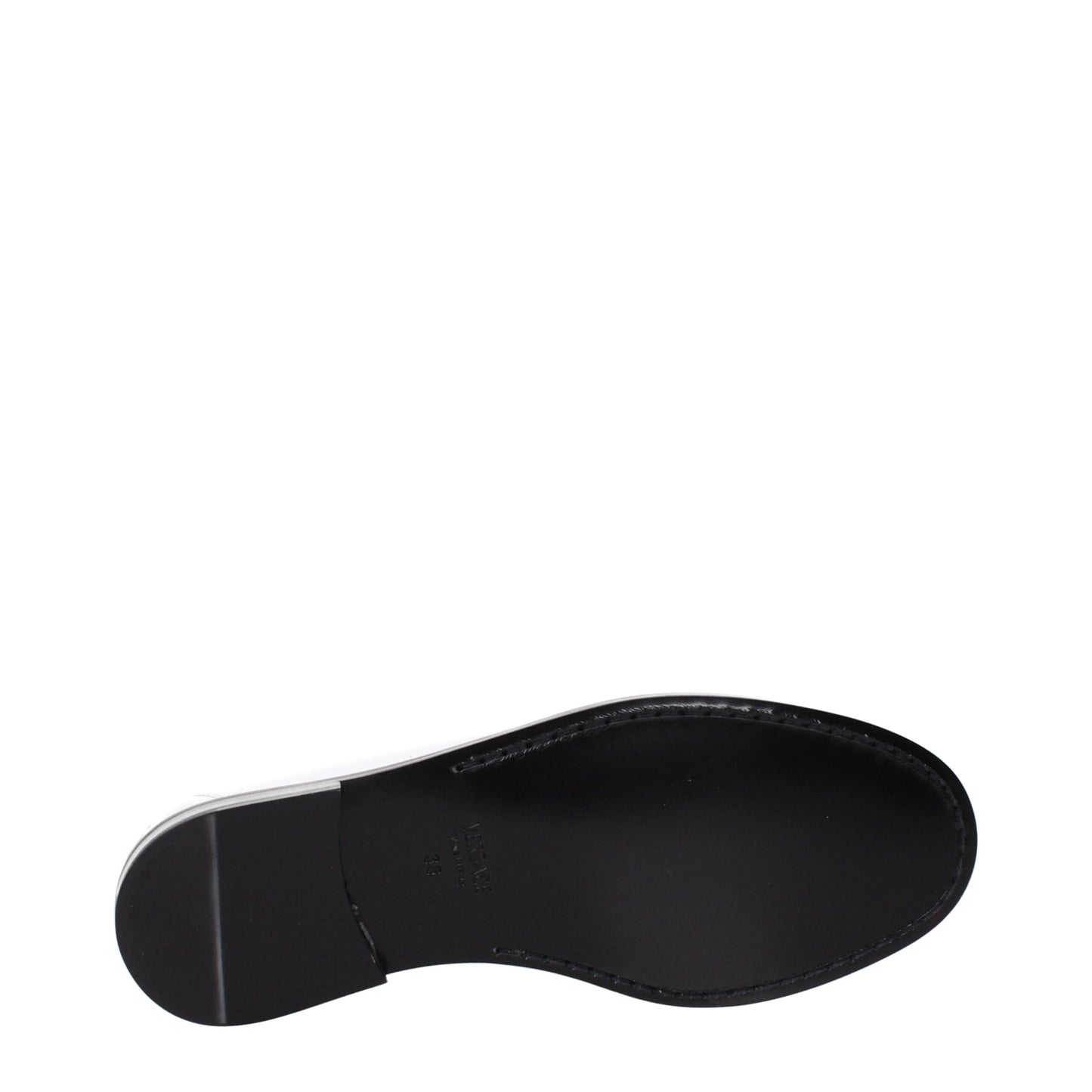 Versace White Leather Slip-On Loafers