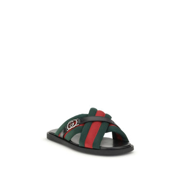 Gucci Web Sandals with Interlocking GG