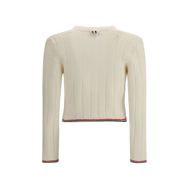 Thom Browne Ladder Full Needle Rib Stitch V Neck Car