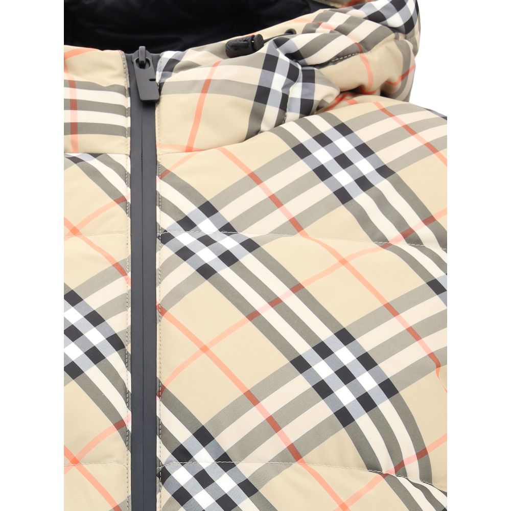 Burberry Hooded Check Down Jacket
