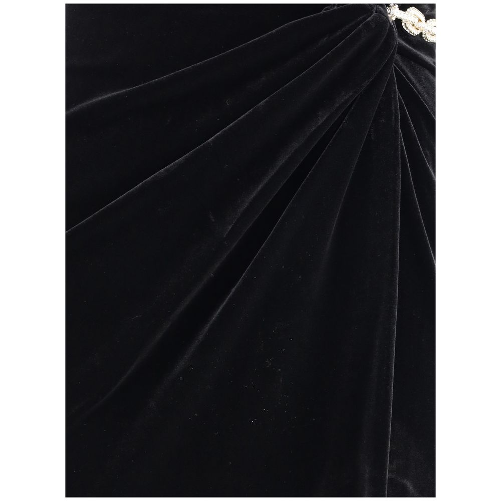 Self-Portrait Embellished velvet midi Dress