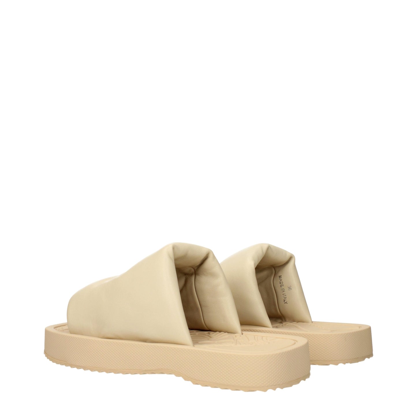 Burberry Beige Leather Slippers Sandals