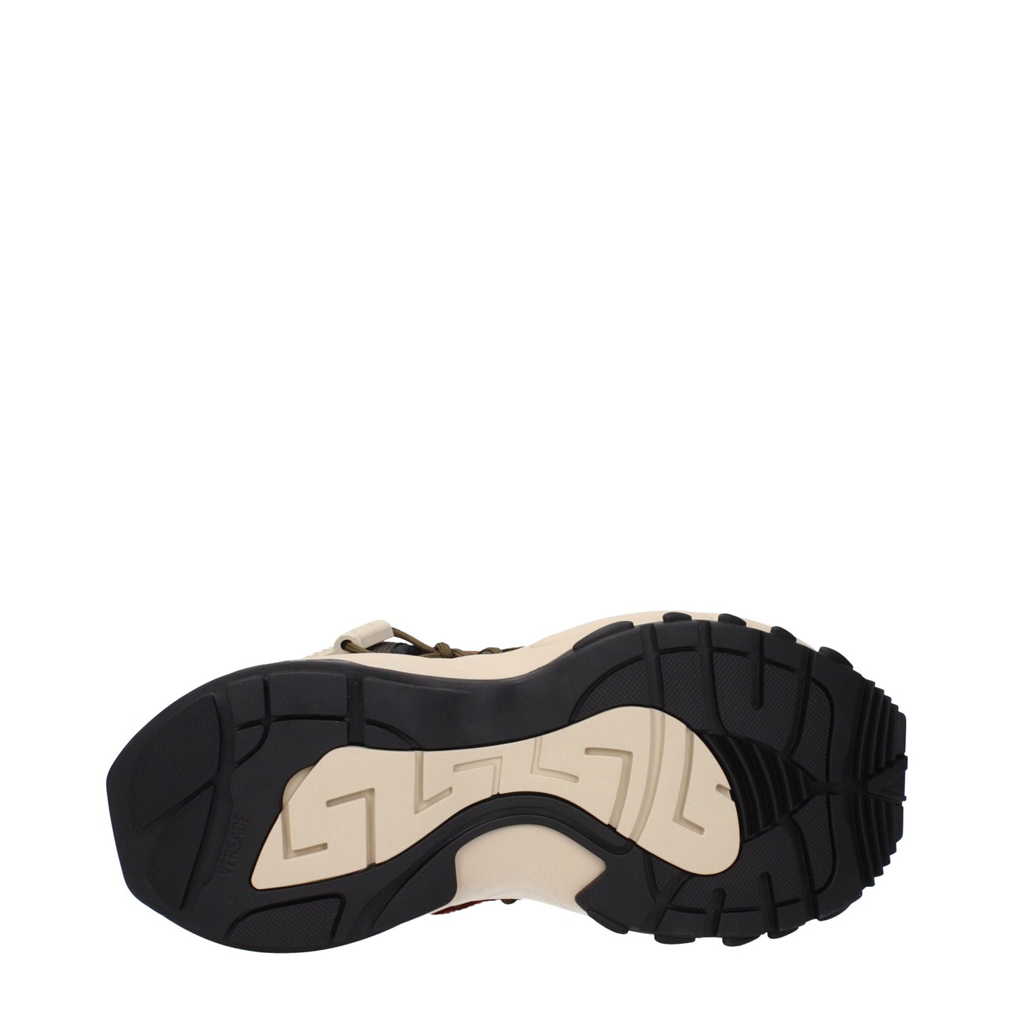 Versace Beige Leather Athletic Sneakers