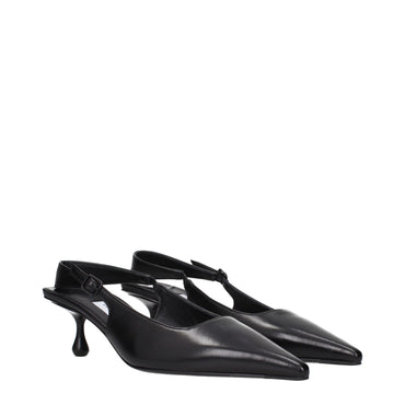 Jimmy Choo Black Leather Flat Sandals