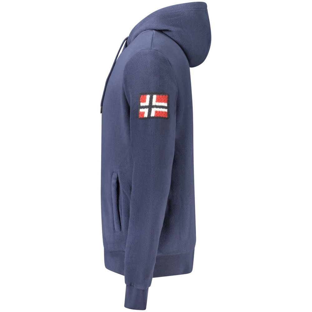 Norway 1963 Blue Polyester Men's Hooded Sweater