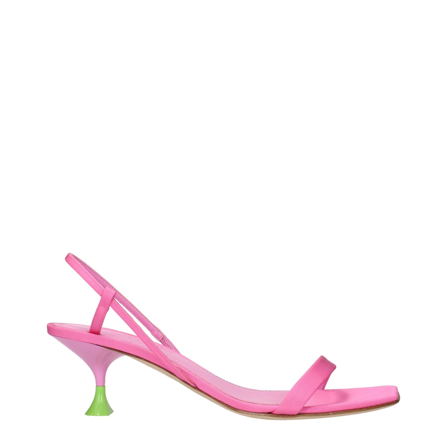 3Juin Pink Fabric Stiletto Heels Sandals