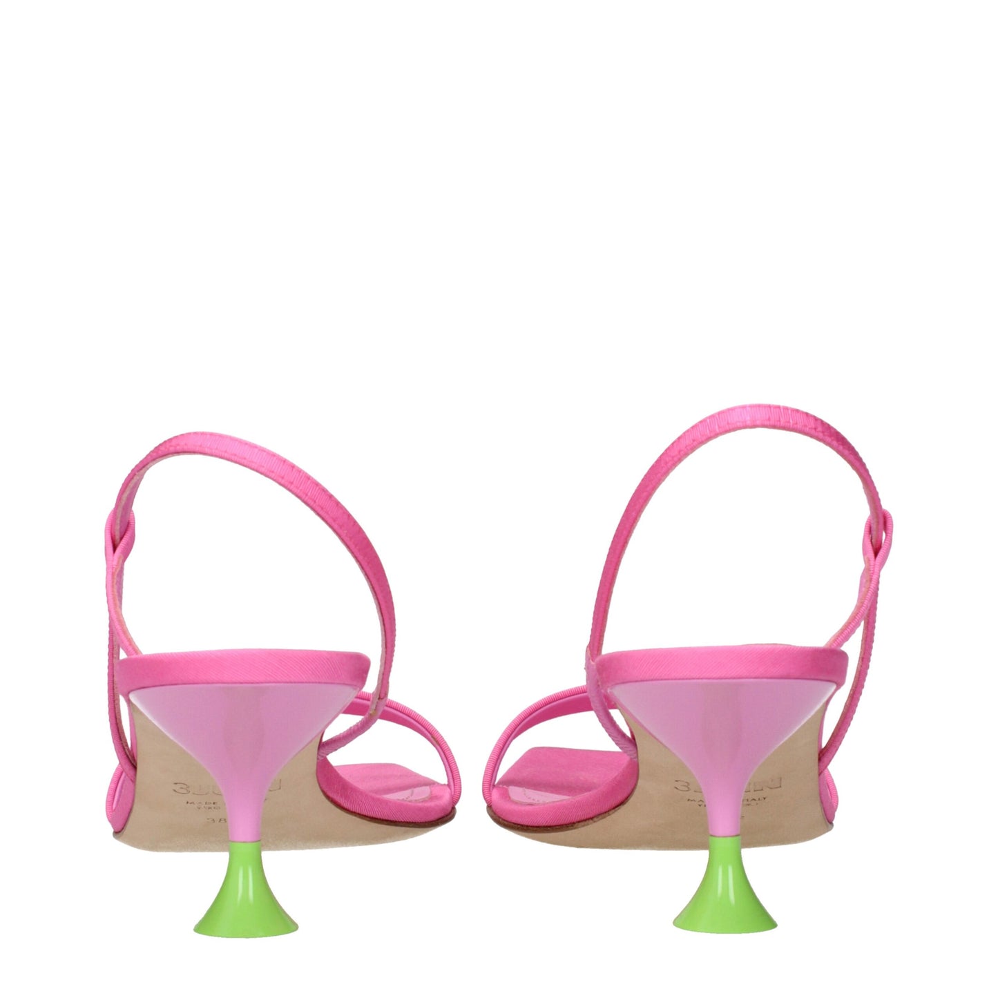 3Juin Pink Fabric Stiletto Heels Sandals