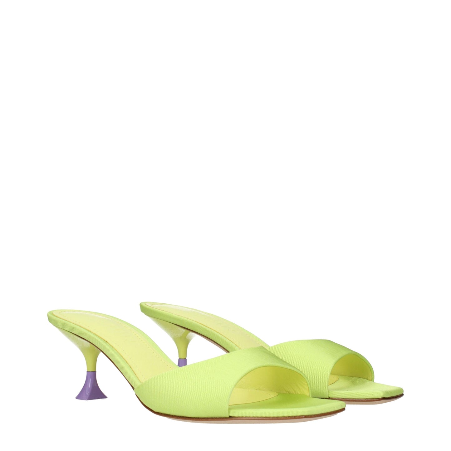 3Juin Green Fabric Stiletto Heels Sandals