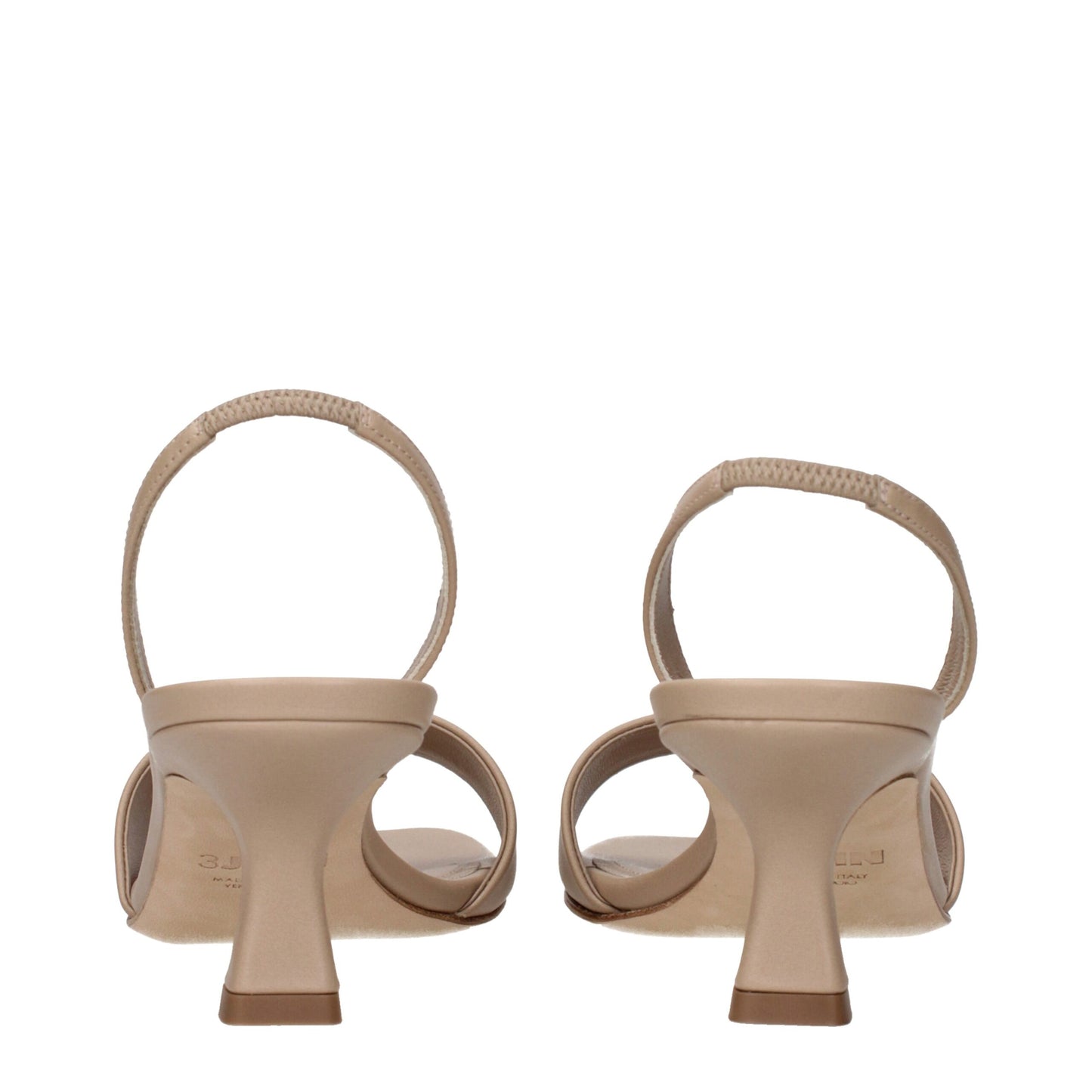 3Juin Beige Leather Flat Sandals