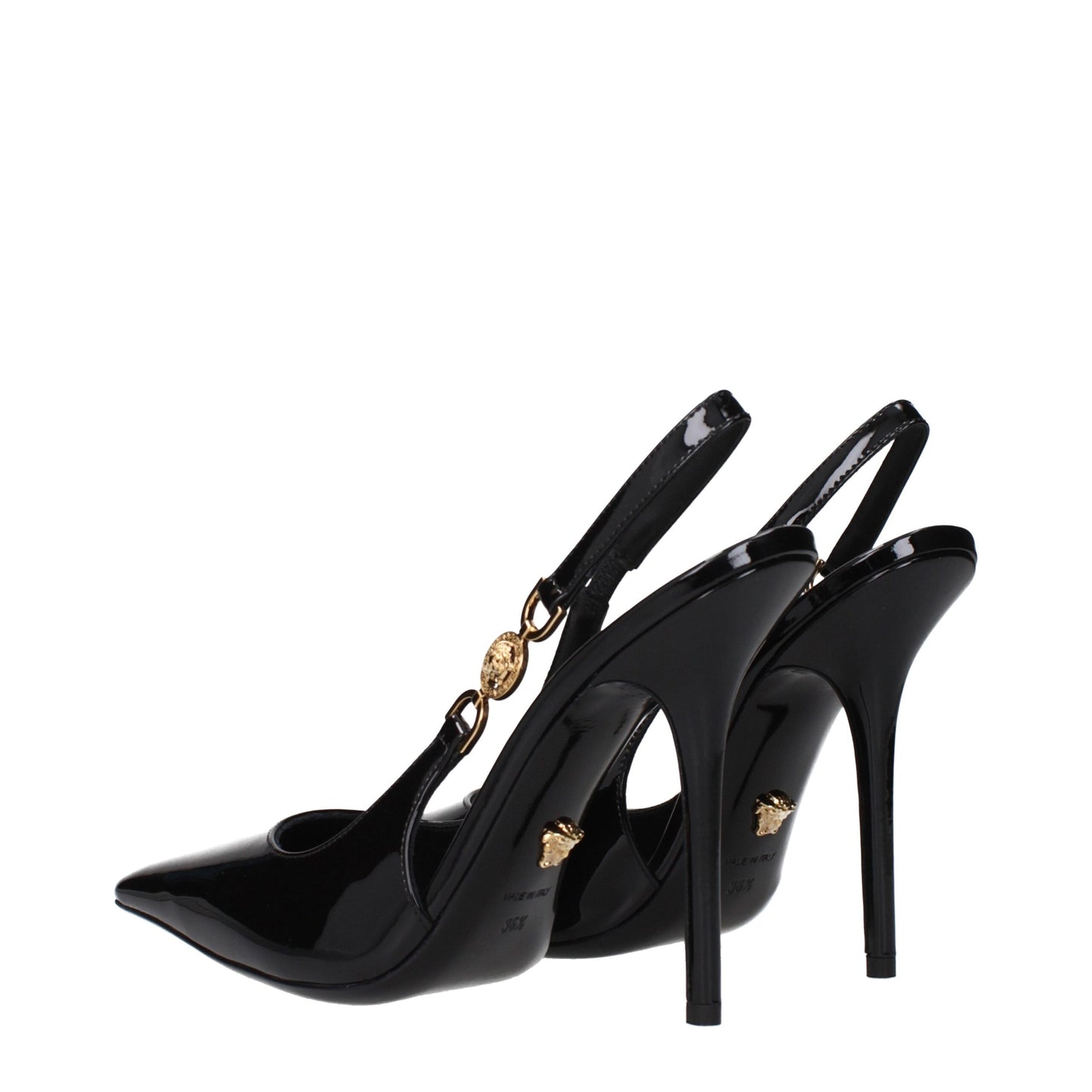 Versace Black Leather High Heel Pumps