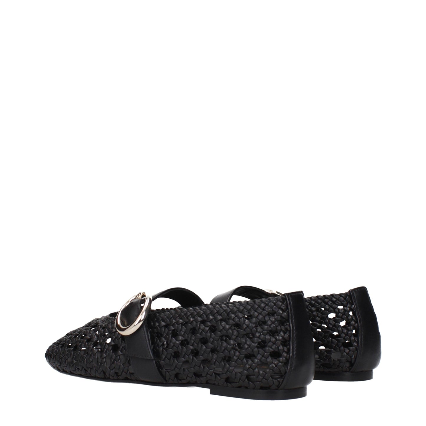 Stuart Weitzman Black Leather Ballet Flats