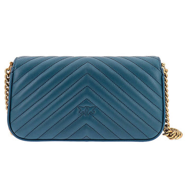 PINKO Blue Calfskin Crossbody Bag