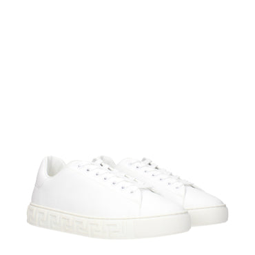 Versace White Leather Low Tops