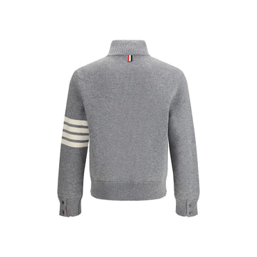 Thom Browne Elegant Sweater with half-zip detail on the neck