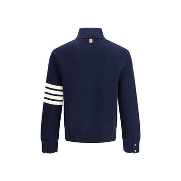 Thom Browne Elegant Sweater with half-zip detail on the neck