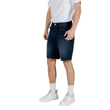 Armani Exchange Blue Cotton Bermuda