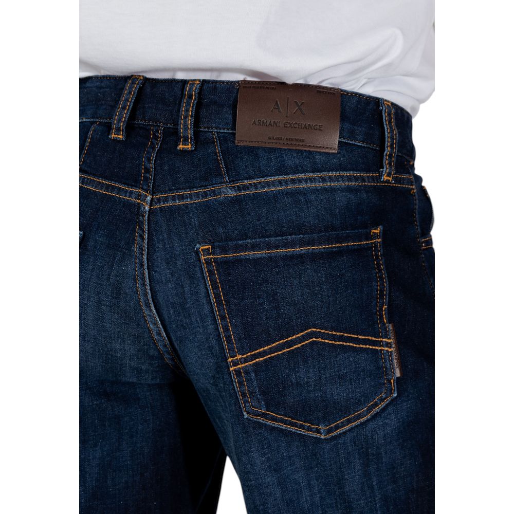 Armani Exchange Blue Cotton Bermuda