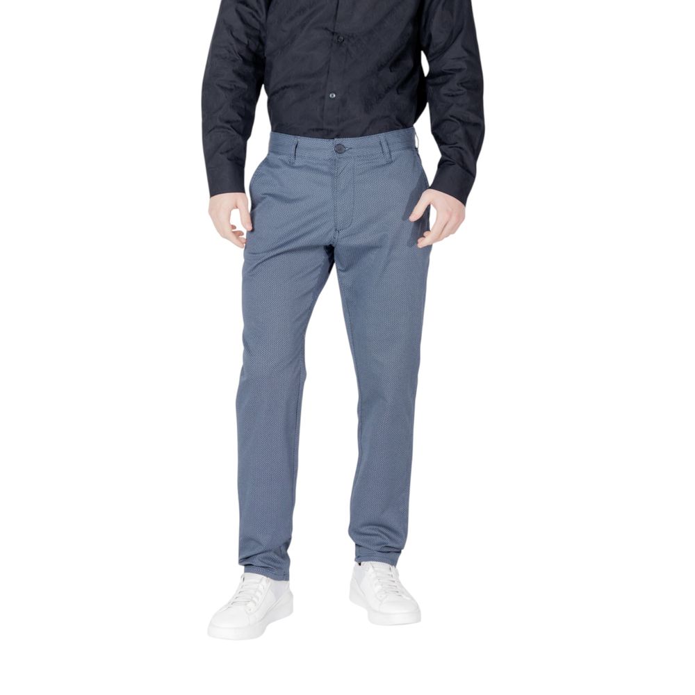 Armani Exchange Blue Cotton Skinny Pant
