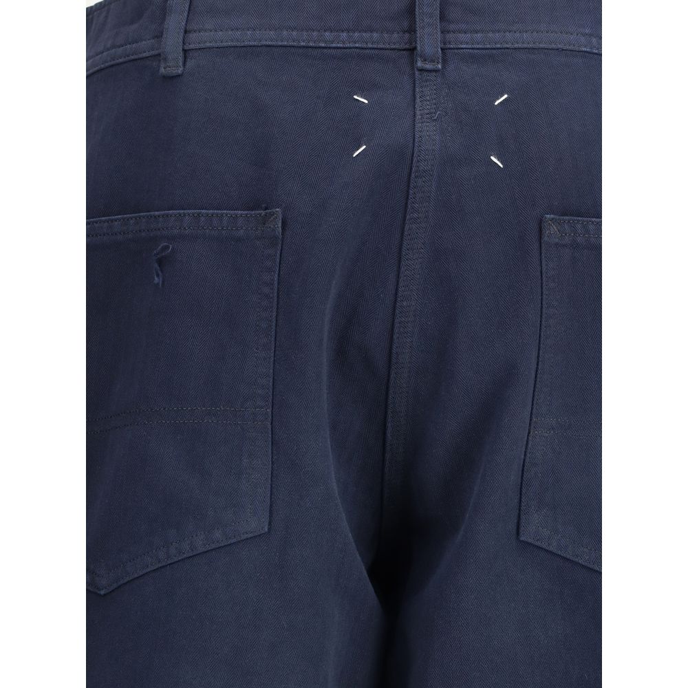 Margiela Blu Cotton Trousers