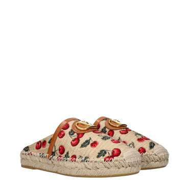 Valentino Garavani Beige Raffia Slippers Sandals