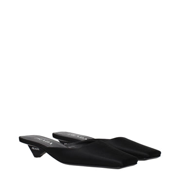 Prada Black Satin Flat Sandals