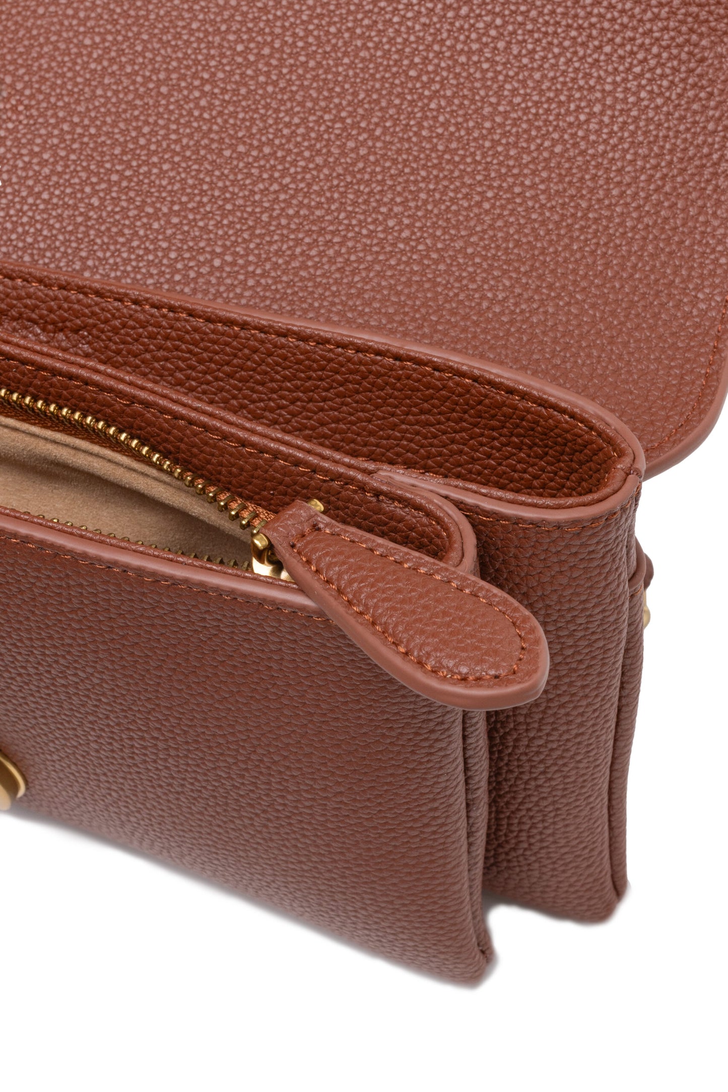 PINKO Brown Leather Love Small Shoulder Bag